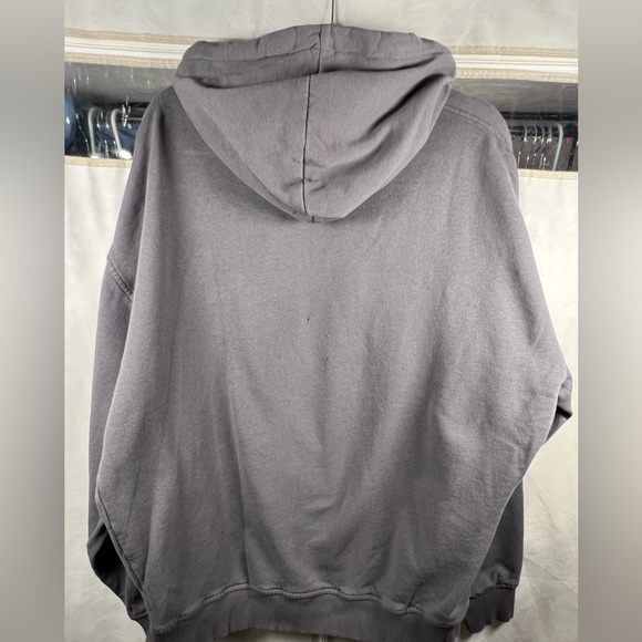 Reclaimed Vintage inspired unisex oversized hoodie front embroidery in charcoal - Picture 5 of 7